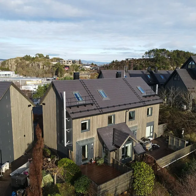 Dronefoto av rekkehus